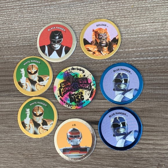 Power Rangers Pogs 1 Slammer 7 Caps McDonald 1994 WPF Mighty Morphin MMPR Saban - Picture 9 of 9